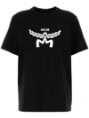 Mcm Crew Neck Graphic Print Short Sleeves Top In Black