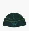Mcm Lauretos Beanie In Wool And Recycled Cashmere In Forest Green