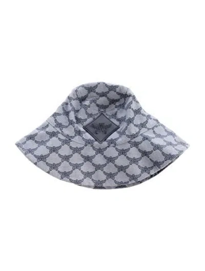 Pre-owned Mcm Lauretos Jacquard Denim Bucket Hat W/ Tags In Blue