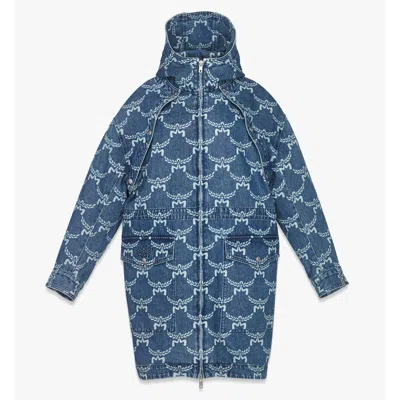 Mcm Lauretos Monogram 2-in-1 Denim Parka In Blue