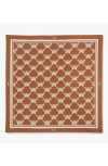 Mcm Lauretos Monogram Bandana Scarf In Cognac
