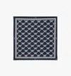 Mcm Lauretos Monogram Bandana Scarf In Navy Blazer