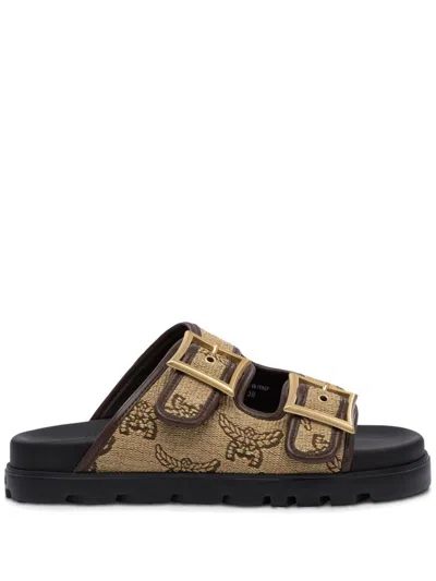 Mcm "lauretos Raffia Jacquard" Slides