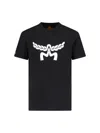 Mcm Laurel Logo Print T-shirt In Organic Cotton In Black  