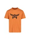 Mcm Laurel Logo Print T-shirt In Organic Cotton In Brown