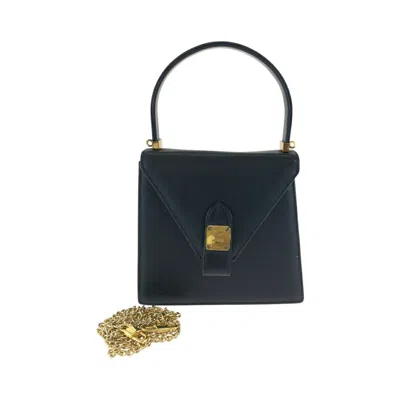 Mcm Leather 2way Shoulder Handbag Black