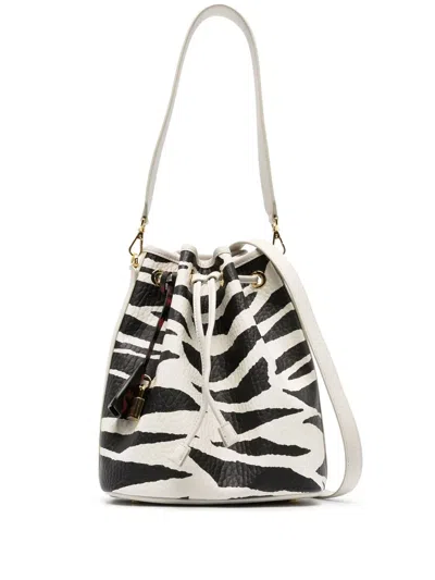 Mcm Beuteltasche Mit Abstraktem Print In White