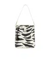 Mcm Leather Abstract-print Bucket Bag In White