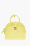 Mcm Leather Anna Crossboby Bag With Gold Metal Logo Plaque