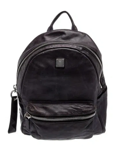Pre-owned Mcm Leather Backpack In Black