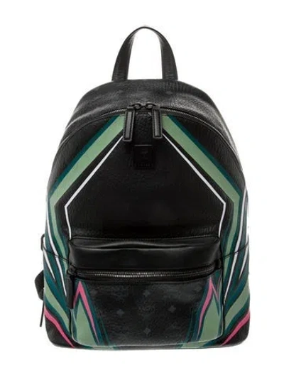Pre-owned Mcm Leather Backpack In Black