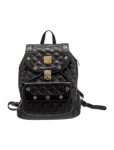 Pre-owned Mcm Leather Backpack In Black