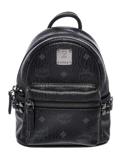 Pre-owned Mcm Leather Backpack In Black