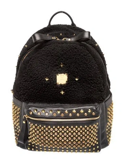 Pre-owned Mcm Leather Backpack In Black