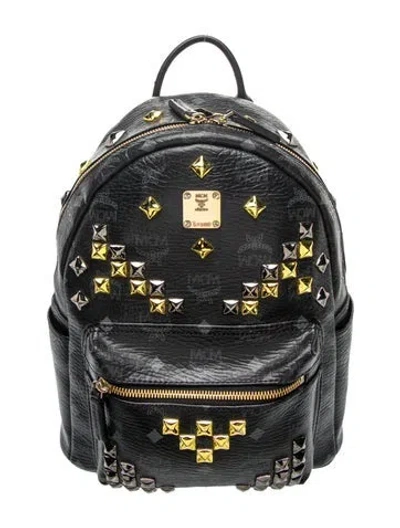 Pre-owned Mcm Leather Backpack In Black