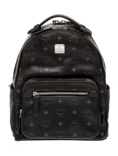 Pre-owned Mcm Leather Backpack In Black