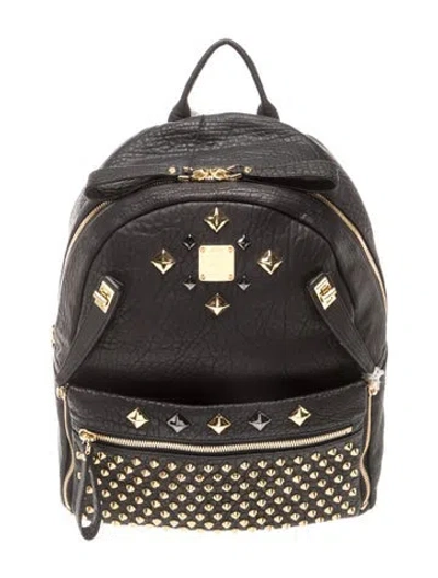 Pre-owned Mcm Leather Backpack In Black