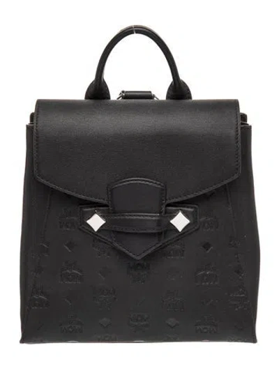 Pre-owned Mcm Leather Backpack In Black
