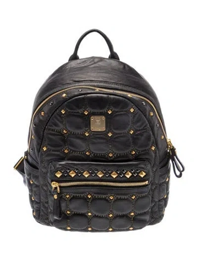 Pre-owned Mcm Leather Backpack In Black
