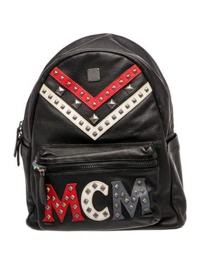 Pre-owned Mcm Leather Backpack In Black