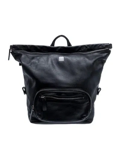 Pre-owned Mcm Leather Backpack In Blue