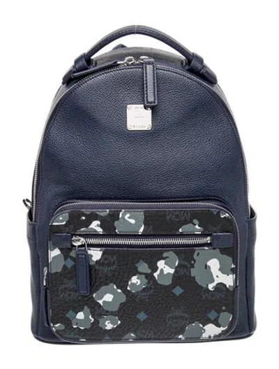 Pre-owned Mcm Leather Backpack In Blue
