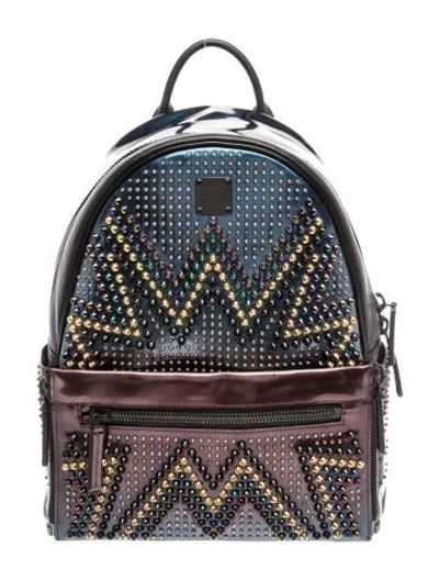 Pre-owned Mcm Leather Backpack In Blue