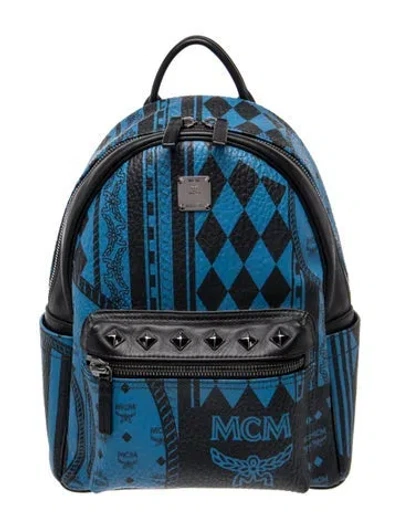 Pre-owned Mcm Leather Backpack In Blue