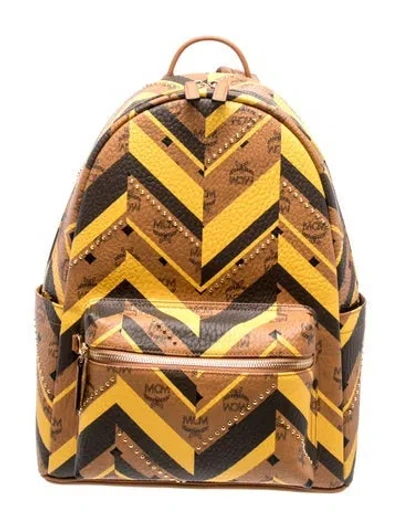 Pre-owned Mcm Leather Backpack In Brown