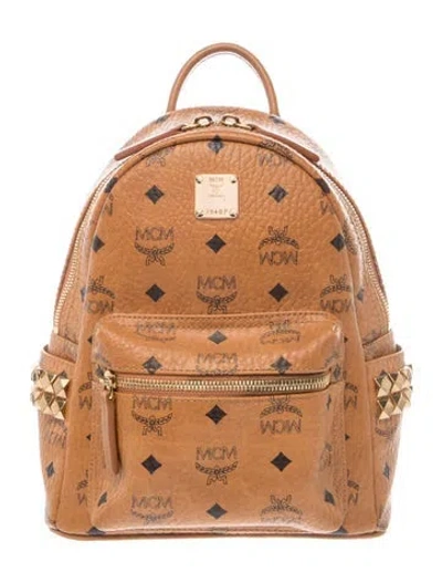 Pre-owned Mcm Leather Backpack In Brown