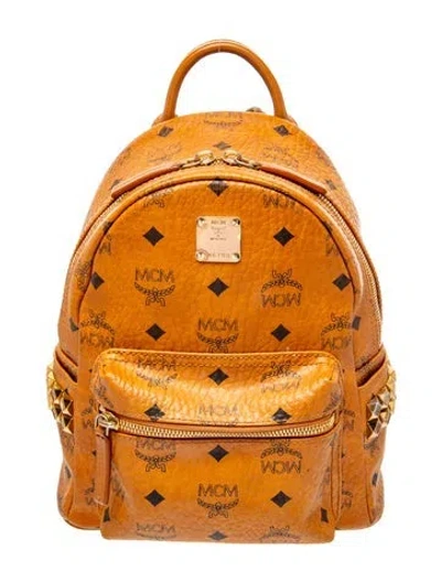 Pre-owned Mcm Leather Backpack In Brown