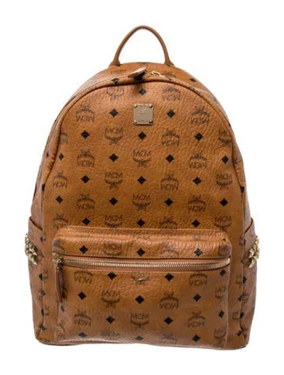 Pre-owned Mcm Leather Backpack In Brown