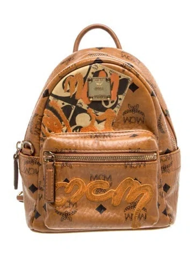 Pre-owned Mcm Leather Backpack In Brown