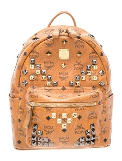 Pre-owned Mcm Leather Backpack In Brown
