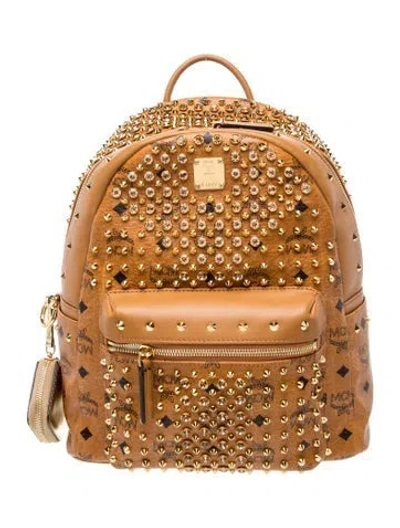 Pre-owned Mcm Leather Backpack In Brown