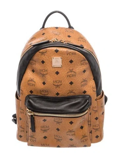 Pre-owned Mcm Leather Backpack In Brown