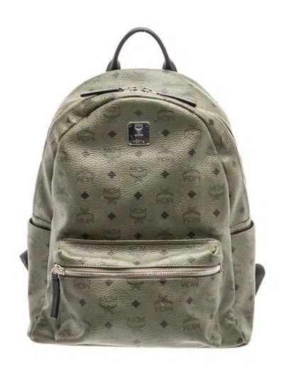 Pre-owned Mcm Leather Backpack In Green