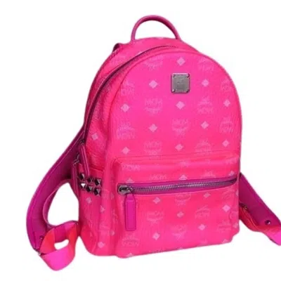 Pre-owned Mcm Leather Backpack Handbag Shoulder Bag () In Pink