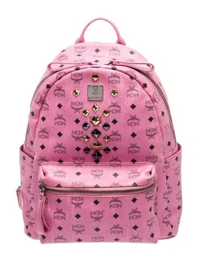 Pre-owned Mcm Leather Backpack Medium In Pink