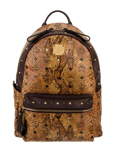 Pre-owned Mcm Leather Backpack In Neutral