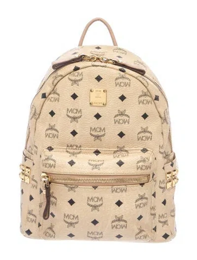 Pre-owned Mcm Leather Backpack In Neutrals