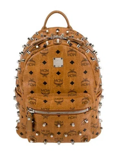 Pre-owned Mcm Leather Backpack In Orange