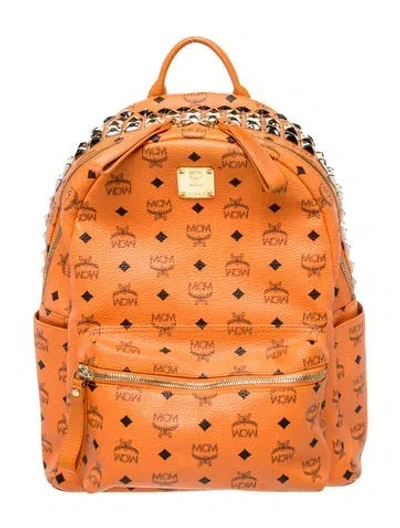 Pre-owned Mcm Leather Backpack In Orange