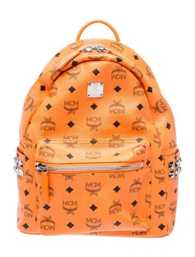 Pre-owned Mcm Leather Backpack In Orange
