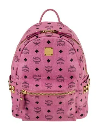 Pre-owned Mcm Leather Backpack In Pink