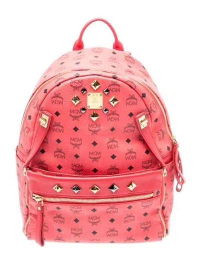 Pre-owned Mcm Leather Backpack In Pink