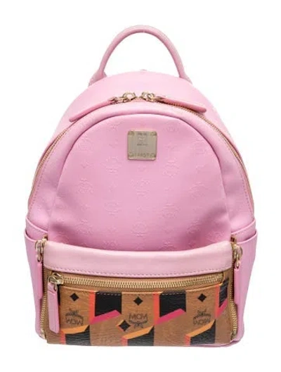 Pre-owned Mcm Leather Backpack In Pink