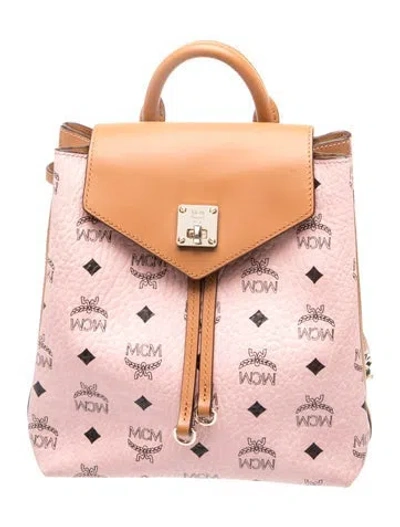 Pre-owned Mcm Leather Backpack In Pink