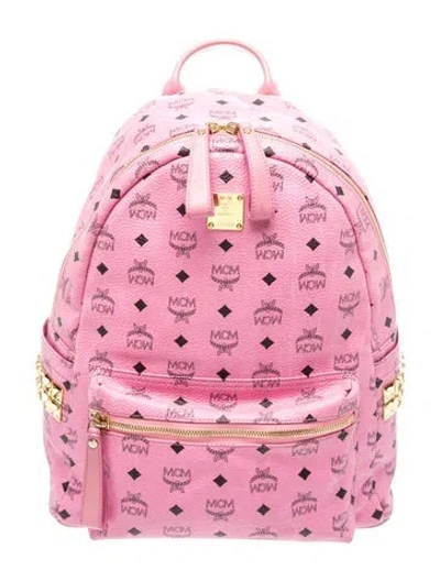 Pre-owned Mcm Leather Backpack In Pink