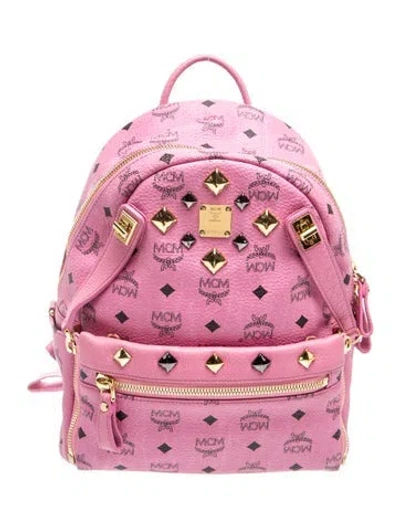 Pre-owned Mcm Leather Backpack In Pink